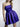 Waist Belt Strapless Satin Mini Ball Gown Prom Dress - Royal Blue