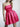 Waist Belt Strapless Satin Mini Ball Gown Prom Dress - Hot Pink