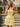 Cut Front Hot Fix Mini Tiered Ball Gown Prom Dress in Yellow