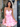 Pleated Printing Chiffon Mini Ball Gown Prom Dress - Pink Floral