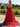 Beaded Ruffle Ball Gown Prom Dress With Split - Red