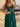 Cut Front Luxury Crystal Ruffle Ball Gown Prom Dress - Emerald Green