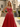Bow Cut Front Bodice Crystal Long Ball Gown Prom Dress With Pockets in Red