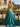 Bow Cut Front Bodice Crystal Long Ball Gown Prom Dress With Pockets in Turquoise