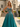 Bow Cut Front Bodice Crystal Long Ball Gown Prom Dress With Pockets in Turquoise