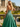 Bow Cut Front Bodice Crystal Long Ball Gown Prom Dress With Pockets in Emerald Green
