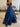 Bow Cut Front Bodice Crystal Ball Gown Prom Dress With Pockets - Dark Blue