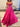 Bow Cut Front Bodice Crystal Ball Gown Prom Dress With Pockets - Hot Pink