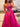 Bow Cut Front Bodice Crystal Ball Gown Prom Dress With Pockets - Hot Pink