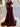 Detachable Sleeves Strapless Ball Gown Prom Dress - Burgundy