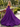Derachable Hand Made Flower Bodice Long Ball Gown Prom Dress in Purple