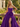 Derachable Hand Made Flower Bodice Long Ball Gown Prom Dress in Purple