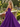 Derachable Hand Made Flower Bodice Long Ball Gown Prom Dress in Purple