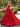 Derachable Hand Made Flower Bodice Long Ball Gown Prom Dress in Red