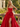 Derachable Hand Made Flower Bodice Long Ball Gown Prom Dress in Red