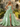Derachable Hand Made Flower Bodice Long Ball Gown Prom Dress in Mint Green