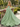 Derachable Hand Made Flower Bodice Long Ball Gown Prom Dress in Mint Green