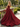 Derachable Hand Made Flower Bodice Long Ball Gown Prom Dress in Burgundy