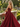 Derachable Hand Made Flower Bodice Long Ball Gown Prom Dress in Burgundy