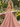Derachable Hand Made Flower Bodice Long Ball Gown Prom Dress in Blush Pink