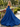Derachable Hand Made Flower Bodice Long Ball Gown Prom Dress in Royal Blue