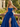 Derachable Hand Made Flower Bodice Long Ball Gown Prom Dress in Royal Blue