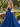 Derachable Hand Made Flower Bodice Long Ball Gown Prom Dress in Royal Blue