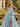 Derachable Hand Made Flower Bodice Long Ball Gown Prom Dress in Baby Blue