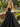 Derachable Hand Made Flower Bodice Long Ball Gown Prom Dress in Black