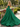 Derachable Hand Made Flower Bodice Long Ball Gown Prom Dress in Emerald Green