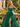 Derachable Hand Made Flower Bodice Long Ball Gown Prom Dress in Emerald Green