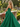 Derachable Hand Made Flower Bodice Long Ball Gown Prom Dress in Emerald Green
