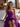 Strapless 3D Flower Ruched Bodice Ball Gown Prom Dress With Slit - Purple