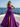 Strapless 3D Flower Ruched Bodice Ball Gown Prom Dress With Slit - Purple