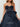 Strapless Big Bow Illusion Bodice Ball Gown Prom Dress - Navy Blue