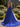 Strapless Lace Up Big Bow Bodice Long Ball Gown Prom Dress With Split in Royal Blue