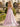 Hot Fix Crystal Lace Up Ruched Bodice Long Ball Gown Prom Dress With Pocket - Pink
