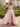 Hot Fix Crystal Lace Up Ruched Bodice Long Ball Gown Prom Dress With Pocket - Pink