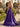 Hot Fix Crystal Lace Up Ruched Bodice Long Ball Gown Prom Dress With Pocket - Purple