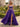 Hot Fix Crystal Lace Up Ruched Bodice Long Ball Gown Prom Dress With Pocket - Purple