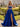 Hot Fix Crystal Lace Up Ruched Bodice Long Ball Gown Prom Dress With Pocket - Royal Blue