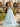 Hot Fix Crystal Lace Up Ruched Bodice Long Ball Gown Prom Dress With Pocket - Baby Blue
