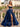 Hot Fix Crystal Lace Up Ruched Bodice Long Ball Gown Prom Dress With Pocket - Navy Blue