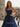 Sparkly Beading Pleated Lace Up Long Ball Gown Prom Dress  - Navy Blue