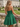 Strapless Ruched Bust Satin Mini Ball Gown Prom Dress With Pockets in Emerald Green