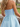 Strapless Ruched Bust Satin Mini Ball Gown Prom Dress With Pockets in Sky Blue