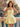 Two Pieces Strapless Bodice Ball Gown Mini Bubble Dress in Yellow