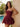 Strapless Ruched Bust Lace Up Mini Bubble Homecoming Dress in Burgundy