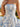 Pretty Strapless Floral Bodice Ball Gown Mini Homecoming Dress in Blue Floral