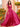 Luxury Hot Fix V-Neck A-Line Long Prom Dress With Bow - Hot Pink